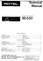 Rotel RD-830 - Technical manual 
